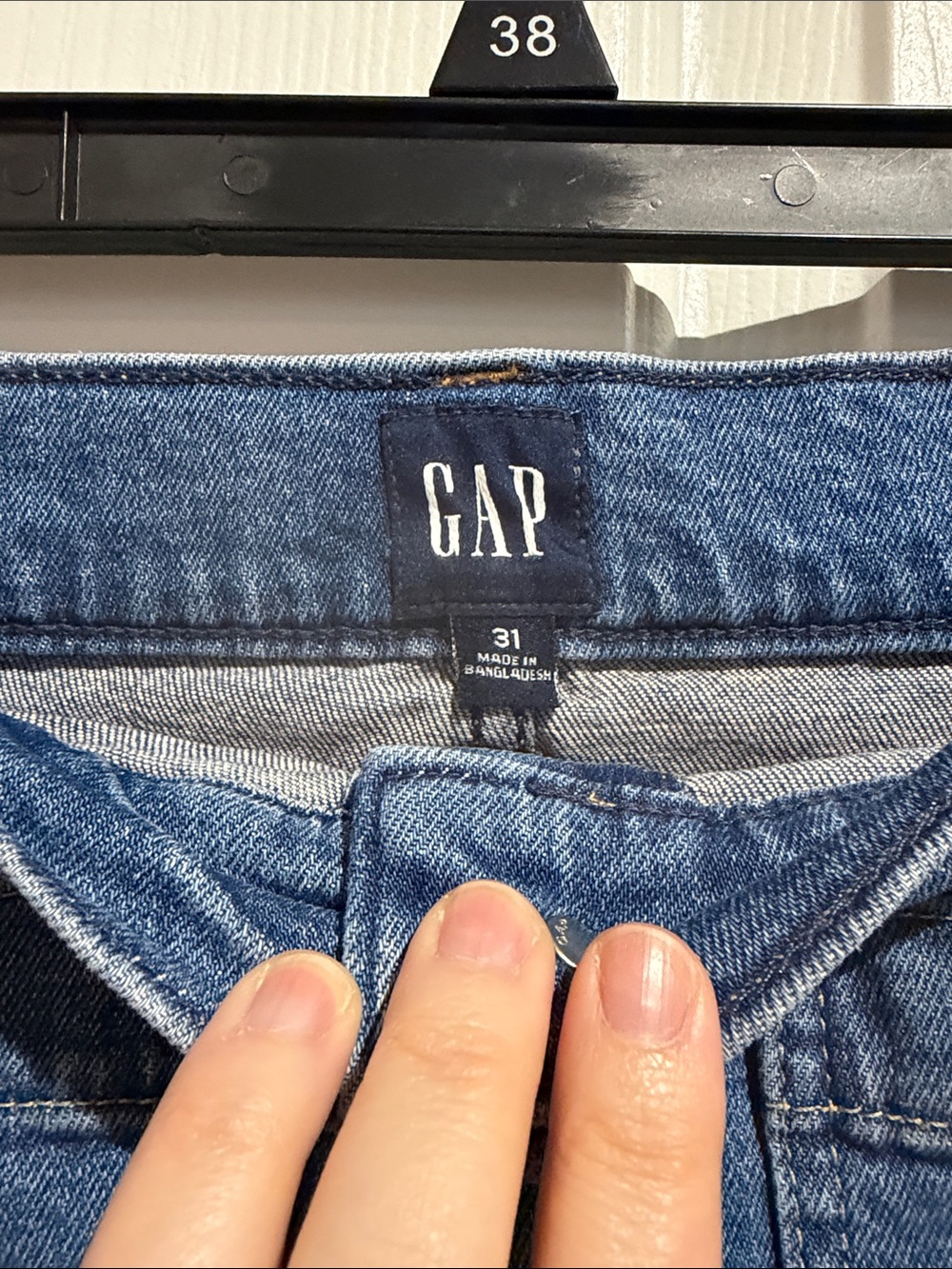 GAP Button-Front Denim Mini Skirt in Blue - Picture 3 of 3